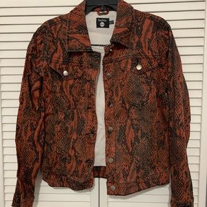 Boohoo Snakeprint  Denim Jacket Size M